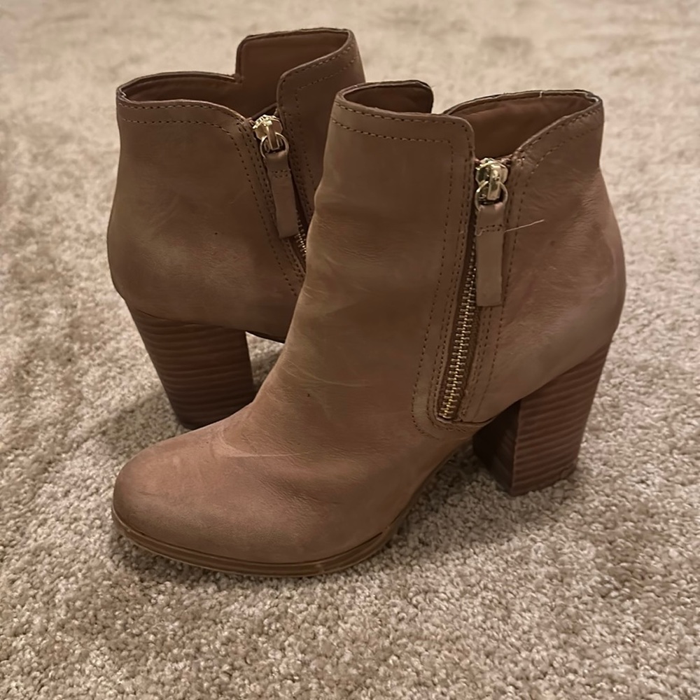 Aldo beige suede booties size 6.5